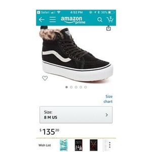 VANS LEOPARD 🐆 LINED FAUX FUR SZ 10.5